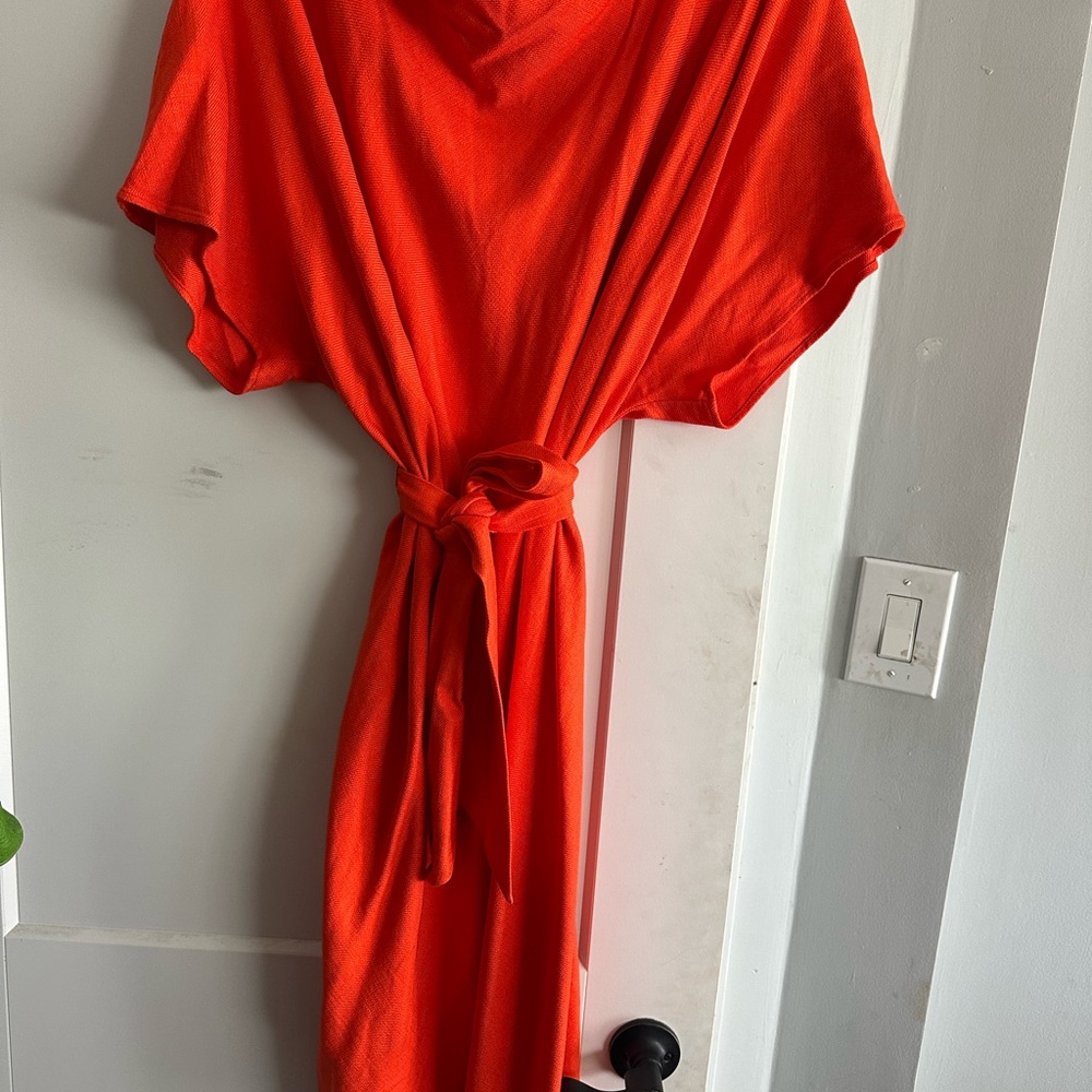 Trina Turk Vibrant Orange Midi Dress